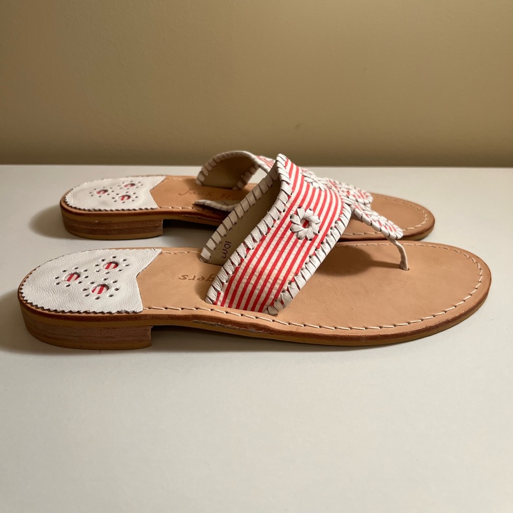 Women’s Jack Rogers Red and White Striped Sandals